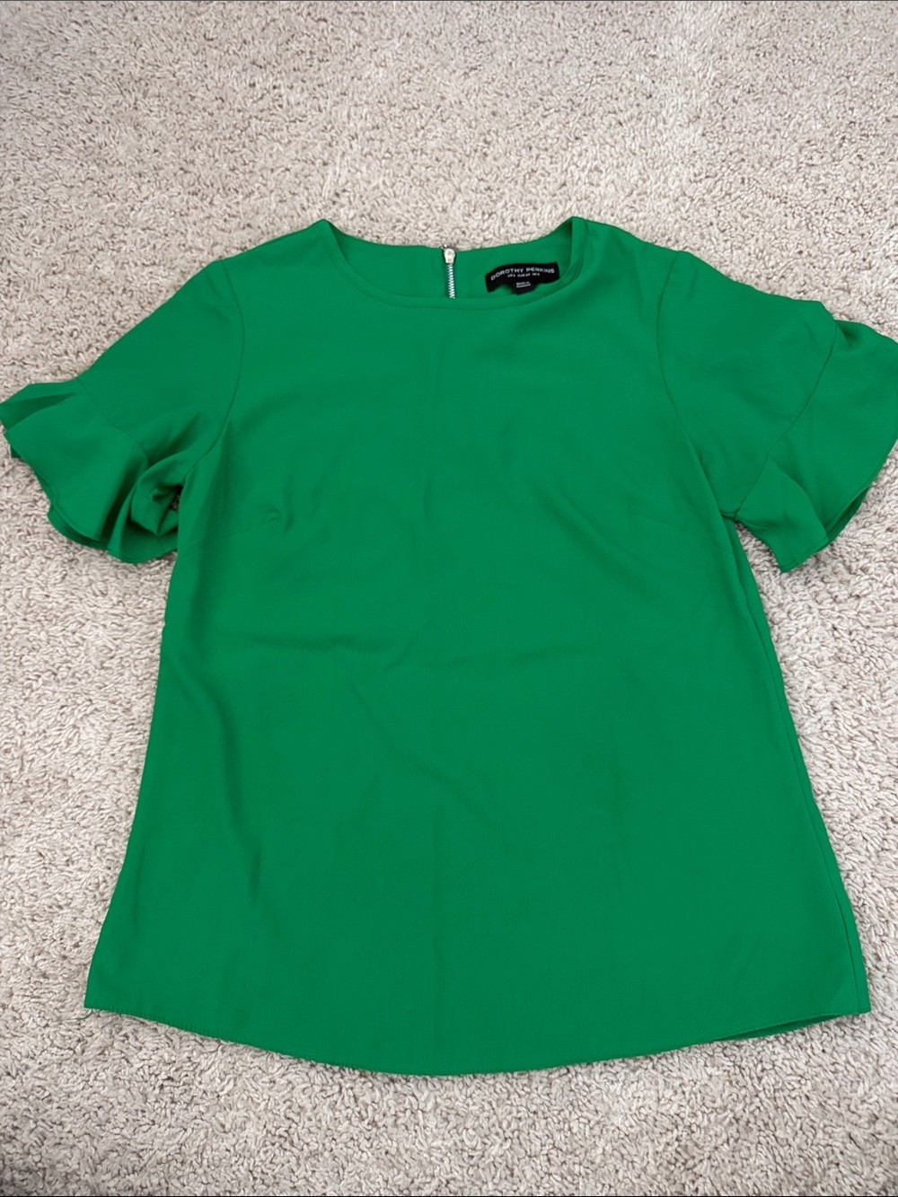 Dorothy Perkins Emerald Green Flutter Sleeve Blouse
